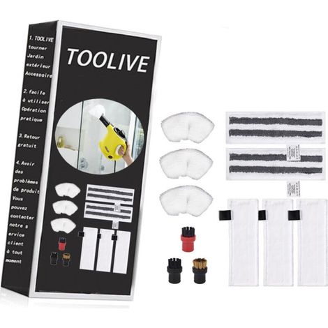 Accessoire pour Nettoyeur Vapeur Karcher Easyfix SC2 SC3 SC4 SC5 Bonnettes Microfibre Lingettes Serpillière Chiffons Brosses à Buse Ronde Pièces de Rechange (1/5)