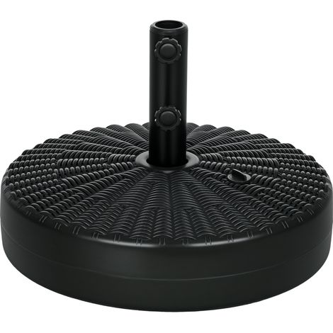 Pied de parasol, en plastique, noir, Ø 38, Ø51, pour parasol terrasse, base stable, lestage terrasse jardin (1/5)