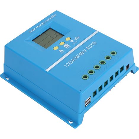 Régulateur de charge solaire MPPT automatique 12 V, 24 V, 36 V et 48 V avec écran LCD pour système photovoltaïque solaire 90 A (1/5)
