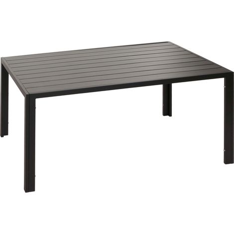 Table de jardin rectangulaire moderne extérieure 72 x 140 x 80 cm design élégant en aluminium anthracite 040010090