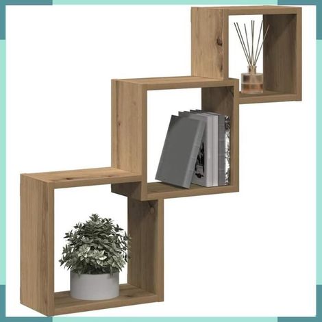 855815 étagères murales forme de cube chêne artisanal bois ingénierie (1/5)