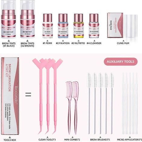 ibcccndc Augenbrauenlaminierungs- und Färbeset DIY Augenbrauen-Lifting-Styling-Set für schöne, lang anhaltende Augenbrauen
