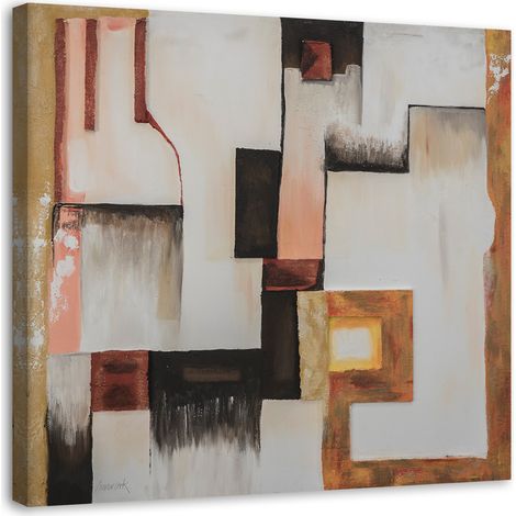 Tableau sur toile Abstrait Forme brune 60x60 (1/5)