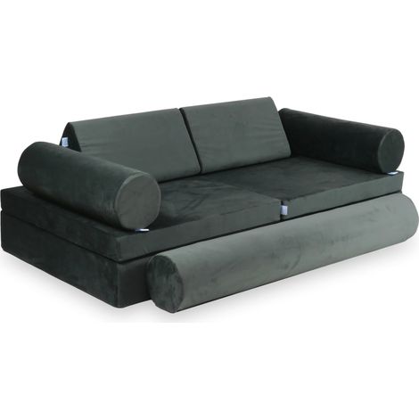 Canapé de jeu Montessori Premium Velvet Graphite (1/5)