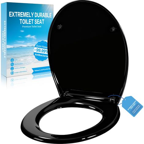Abattant de WC avec Mécanisme de Fermeture Amortie,Fonction de Dégagement Rapide et Fermeture amortie,Abattants de wc facile à Monter,Antibactérien,jusqu'à 250 kg,Abattant de WC (1/5)