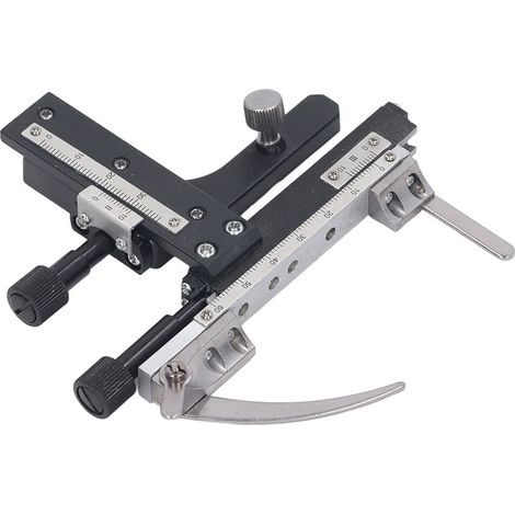 Pied à coulisse pour microscope, règle mobile verticale et horizontale, platine mécanique en alliage d'aluminium. (1/5)