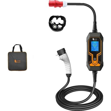 Cargador portátil para vehículos eléctricos, potencia de 11 kW, compatibilidad con IEC 62196-2, 11 kW 5 m SIN adaptador, TIPO 2 (1/2)