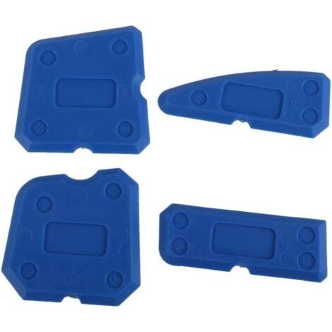 4 Pièces Lisseur Joints Outils d'étanchéité Kit de Silicone et Outils de Calfeutrage pour Salle de Bain Cuisine et Joint Mastic Silicone Coulis Remover,bleu (1/4)