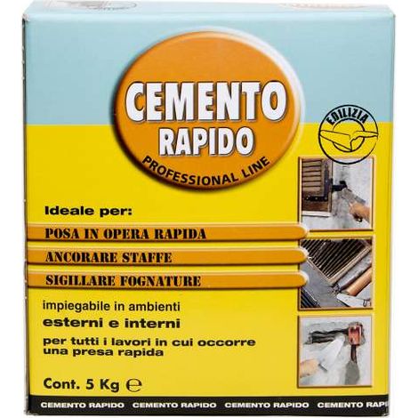 Colorchimica Cemento Rapido 5 kg - Polvere per Posa Rapida Interna ed Esterna