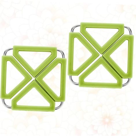 2 Pièces Dessous de Verre en Liège Pliant Silicone Coussin Chaud Mini Trépied Napperons Carrés Tapis de Dessous de Plat Tapis de Bol Carré Support de Pot Chaud Dessous de Verre (1/3)