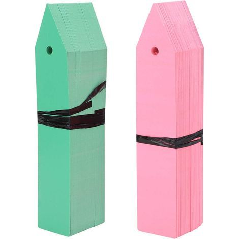 Étiquettes pour Plantes, 100 pièces PVC Pratiques à Utiliser pour Les étiquettes de Jardin de pépinière imperméables avec Trou pour Le marquage des serres pour Le Jardin pour la Cour(Rose, Vert) (1/5)