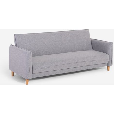 Canapé-lit 3 places inclinable clic-clac en tissu beige Gamma