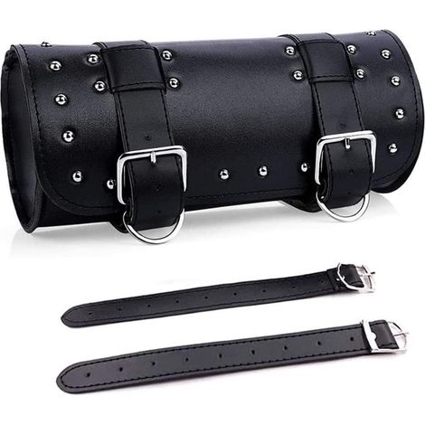 Motorrad Satteltasche Universal PU Leder Wasserdicht Schwarz (1/5)