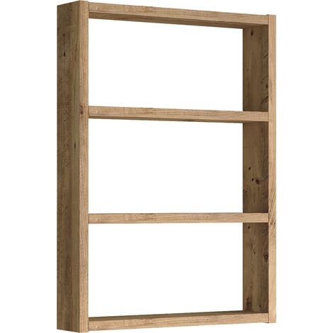 Étagère de cuisine 3 niveaux 60 x 43 x 9 cm effet chêne rustique