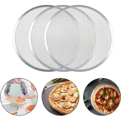 Lot de 3 grilles de cuisson rondes professionnelles pour four à pizza et barbecue en anti-adhésive (30,5 cm) (1/4)