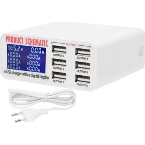 Smart USB charger with 40 W mains adapter, 50-60 Hz (1/5)