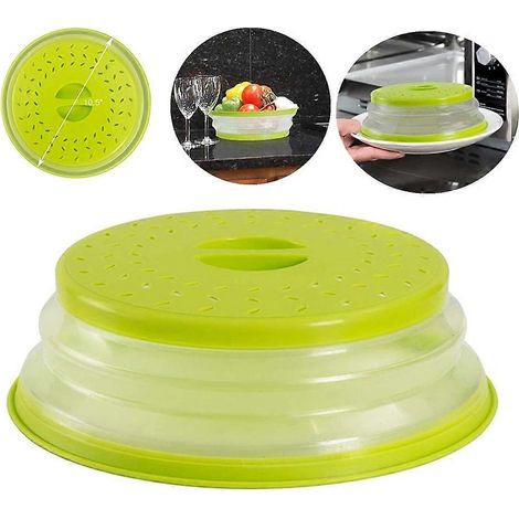 Lot de 2 couvercles pliables pour micro-ondes, assiette avec couvercle, pour fruits (1/5)