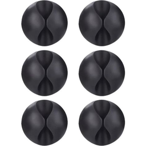 Lot de 6 clips de câble pour câble X ordinateur transportable TV à la maison multi du bureau au