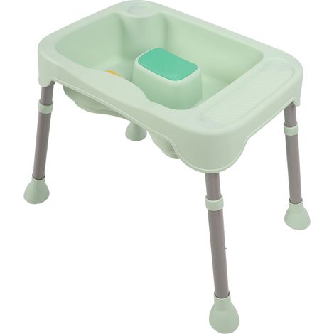 Bassin de lavage de cheveux pour personnes alitées, support de tête ergonomique, hauteur réglable, avec tuyau, vert (1/5)