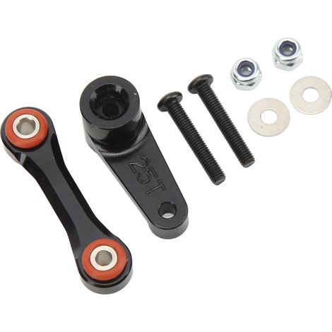 Biellette de direction servo 25T en alliage d'aluminium professionnel pour voitures RC ARRMA 1/7 et 1/8 (noire) (1/5)