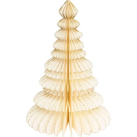 Sapin Déco en Papier "Kami" 30cm Écru