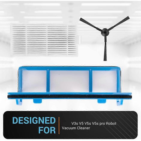 Ersatzteile für ILIFE V3, V3s, V5, V5s Pro, X5, V55 und V50 Saugroboter: HEPA-Filter und Seitenbürsten.