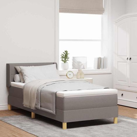 Lit à ressorts avec matelas-Sommier à ressorts de lit Taupe 80 x 200 cm tissu 824585 (1/5)
