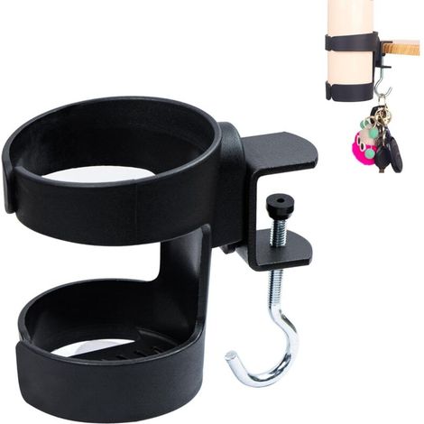 Bardusch-Porte-gobelet à clip universel avec crochet, pour tasses, bouteilles, soucoupes – maison ou bureau (1 pièce) (1/5)