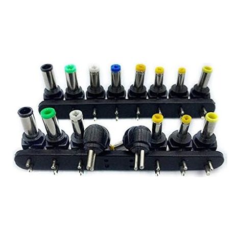 8pcs Adaptateur d'alimentation Universel Tip Taille Coudée Prise 8 Rangées Prise Adaptateur Commun (1/5)