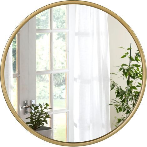 40cm Wall Mirror, Round Metal Mirror, Mirror, Modern Makeup Mirror, Hanging Mirror (1/5)