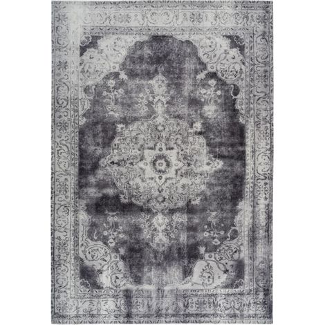 Tapis Imprimé Antique "Vintage" Gris 140 x 200 cm (1/4)