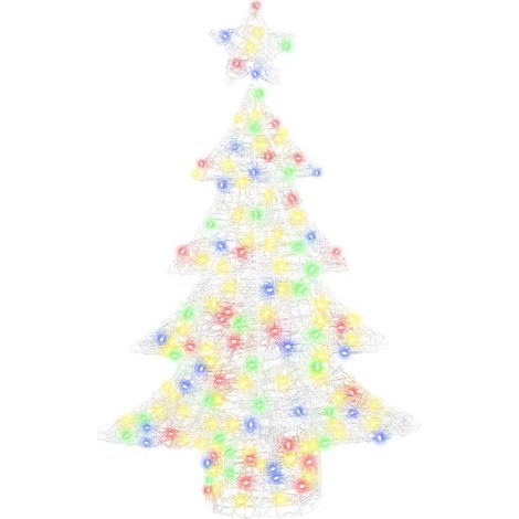 Sapin de Noël,Arbre de Noël avec 100 LED Multicolore 120 cm Acrylique CFW75474 (1/5)
