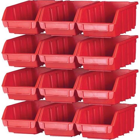 12 Plastic Storage Bins With Wall Mounting Rails (1/4)