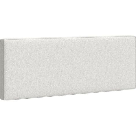 Tête de lit murale pour lit rembourré 160x10x60 cm revêtement tissu blanc crème élégant (1/5)