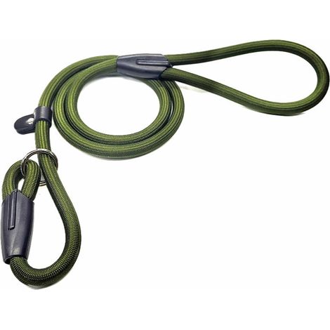 Leichtes, 1 Meter langes Hunde-Rutschseil, ideal für Spaziergänge, einfach zu bedienen, olivgrün. (1/5)