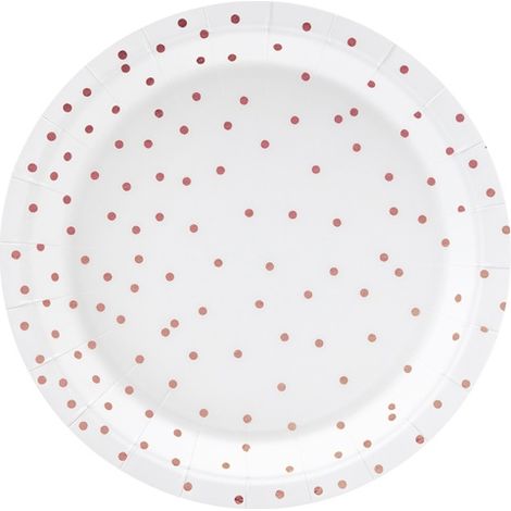 Piatti a pois, bianchi, 18 cm, 6 pezzi. (1/5)