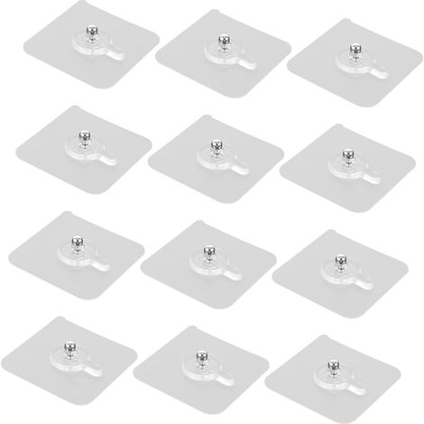 Kit Suspendre de Tableaux 12pcs Crochets Invisibles en Acrylique Adhésifs sans Trace pour Cadres Photo et Clés sur Bois Dur et Portes (1/5)