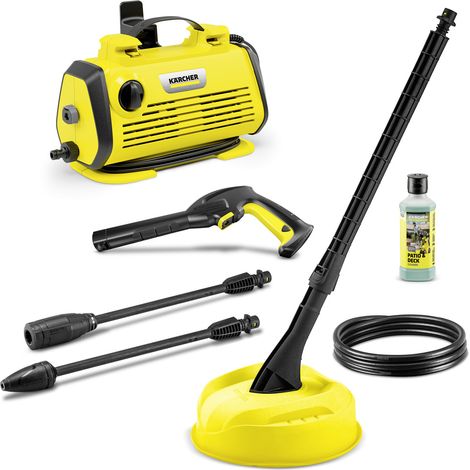 KARCHER K 3 HORIZONTAL PLUS HOME Limpiadora de alta presión 120 bar, compacta, ligera con limpiador de cubiertas Tracer