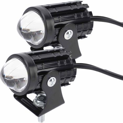 Set mit 2 wasserdichten LED-Motorradscheinwerfern, Fern- und Abblendlicht, gelb und weiß, 8 bis 80 V (1/5)