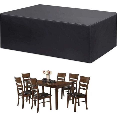 Housse de Protection Imperméable pour Meuble Table Chaise Tissu Oxford 180x120x74m Étanche Couverture Extérieur Anti-UV Vent avec Boucle (1/4)