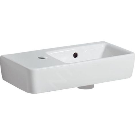 Geberit Selnova - Lave-mains 500x250 mm, avec un trou pour mitigeur à gauche, avec trop-plein, blanc 501.506.00.7 (1/2)