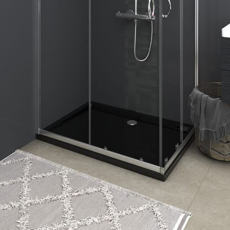 Receveur de Douche Antidérapant Moderne rectangulaire ABS Noir 70x100 cm -Q6900 (1/5)