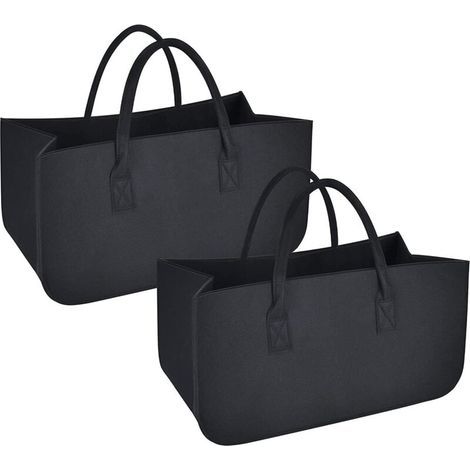 Sac Porte Bûches, 2pcs Panier à Bûches de Cheminée, Panier à bois de Chauffage, Sac de Rangement pour Journaux, Paniers Pique-Nique, Jouets, Faire d (1/5)