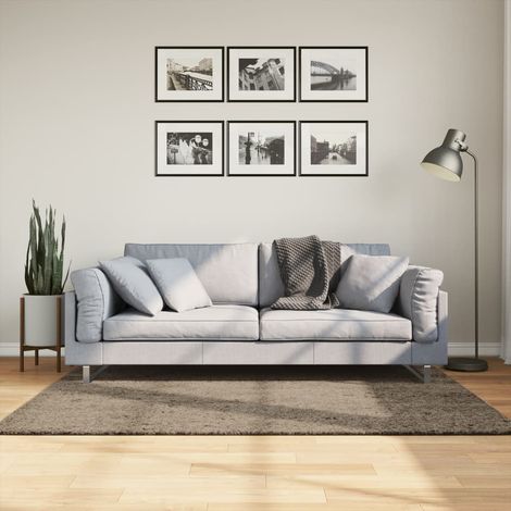 Teppich ISTAN Hochflor Glänzend Grau 120x170 cm