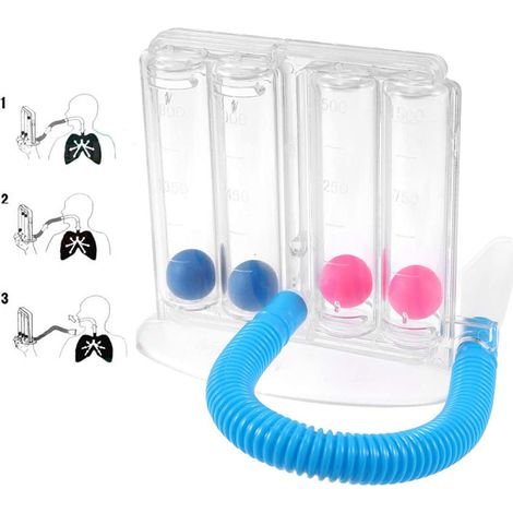 Appareil d'entraînement respiratoire 4 balles, spiromètre pour exercice pulmonaire, testeur de fonction respiratoire. (1/5)