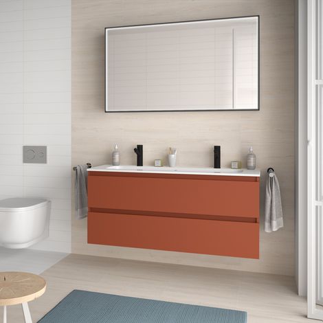 Schrank wandhängend SPIRIT 1200 2 Metallauszug mit Softeinzug TERRACOTA 1194 x 540 x 450 mm (1/5)