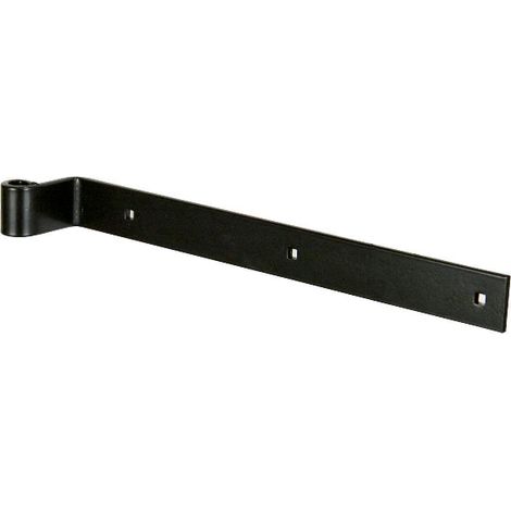 Tirard – Penture de porte coudée époxy noir 800mm – Boulons 40x6 – Diamètre trou 14mm – Pour bois dur et teck