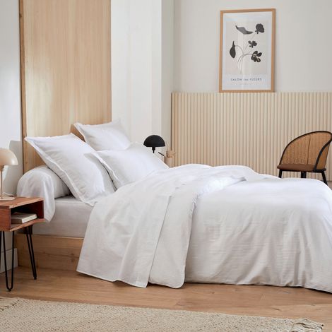 Housse de couette esprit grand hôtel Blanc 280x240 cm (1/3)