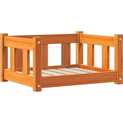 Hundebett Wachsbraun 55 x 45 x 28 cm Massives Kiefernholz vidaXL