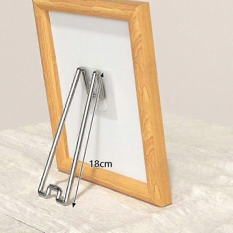 Lot de 2 supports métalliques pour cadres photo, chevalets, supports adhésifs pour présentoirs. (1/5)